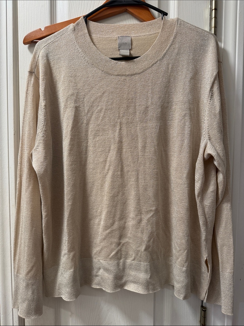Womens Lightweight Crewneck top - gold sparkle